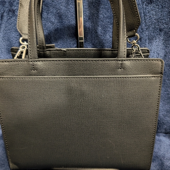 Karl Lagerfeld Black Satchel/Crossbody with Ear Bud case/ Guitar Strap, NWT - Picture 3 of 12